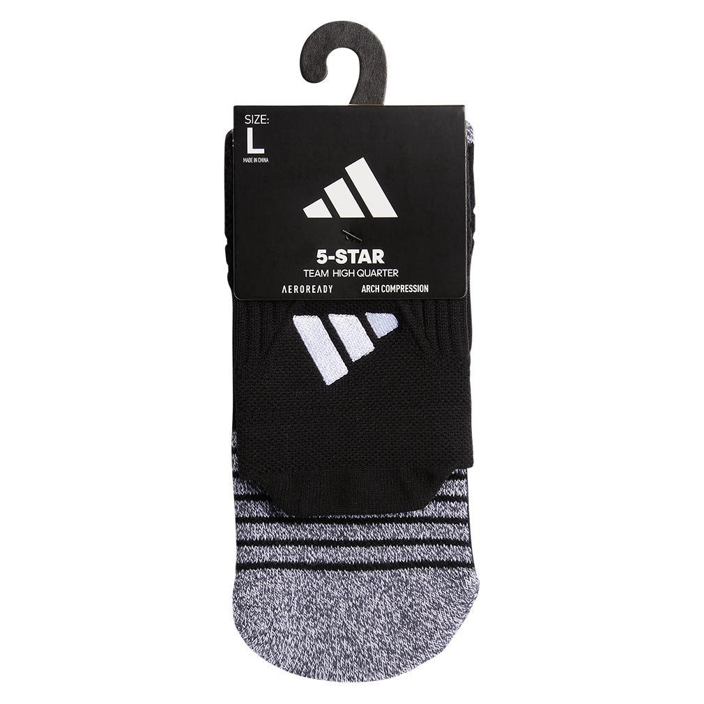 5-Star Team 2.0 High Quarter Socks Black and White Socks Adidas