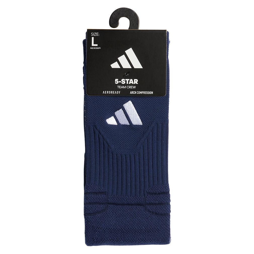 5-Star Team 2.0 Crew Socks Navy Blue and White Socks Adidas