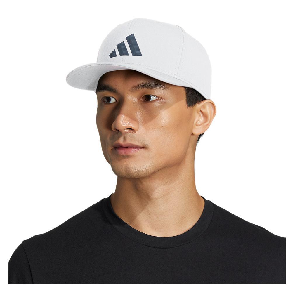 Men`s 3-Bar Snapback 2.0 Hat White and Onyx Grey Adidas