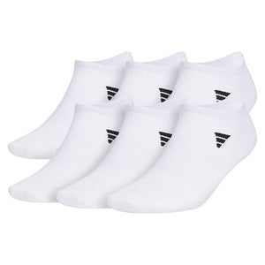 Men`s Superlite 3.0 6 Pack No Show Tennis Socks White and Black Adidas