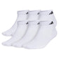 Men`s Superlite 3.0 6 Pack Low Cut Tennis Socks White and Black Adidas