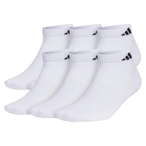 Men`s Superlite 3.0 6 Pack Low Cut Tennis Socks White and Black Adidas
