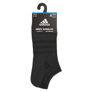 Men`s Superlite 3.0 6 Pack No Show Tennis Socks Black and Night Grey Socks Adidas