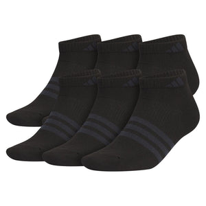 Men`s Superlite 3.0 6 Pack Low Cut Tennis Socks Black and Night Grey Adidas