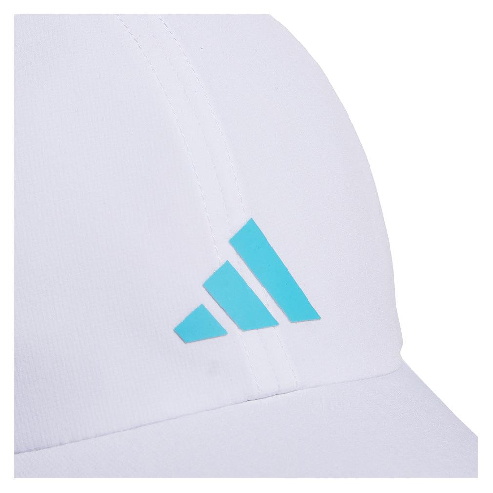 Juniors` Superlite 3 Hat White and Bright Cyan Apparel Adidas