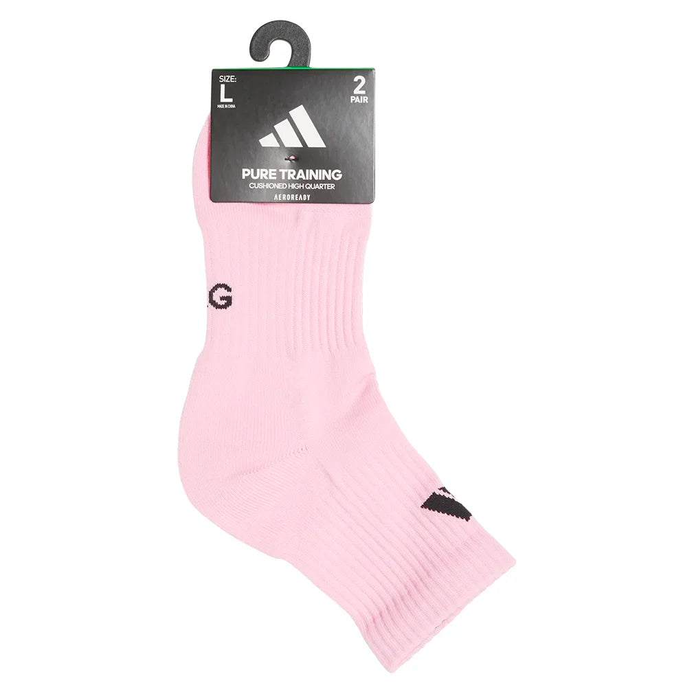 Pure Training 2-Pack High Quarter Socks True Pink and Black Socks Adidas