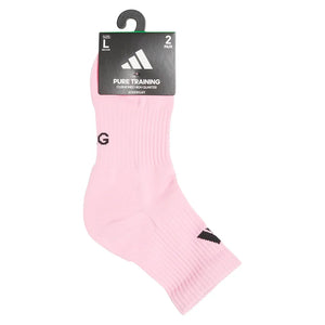 Pure Training 2-Pack High Quarter Socks True Pink and Black Socks Adidas