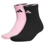 Pure Training 2-Pack High Quarter Socks True Pink and Black Socks Adidas
