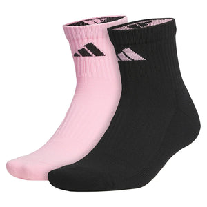 Pure Training 2-Pack High Quarter Socks True Pink and Black Socks Adidas