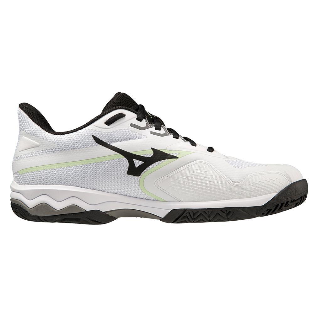 Men's Wave Exceed Light 2 AC Tennis Shoes White and Metallic Grey Footwear Mizuno