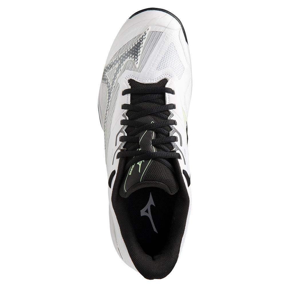 Men's Wave Exceed Light 2 AC Tennis Shoes White and Metallic Grey Footwear Mizuno