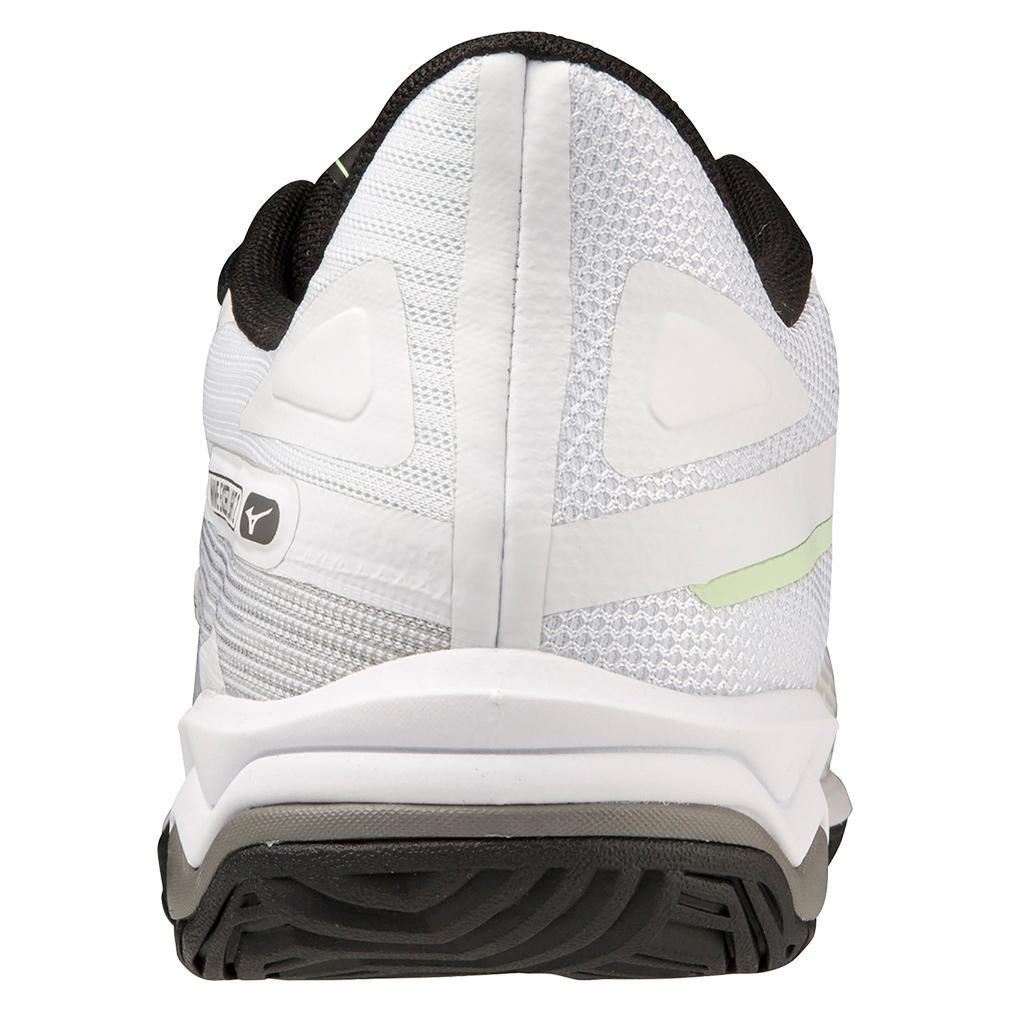 Men's Wave Exceed Light 2 AC Tennis Shoes White and Metallic Grey Footwear Mizuno
