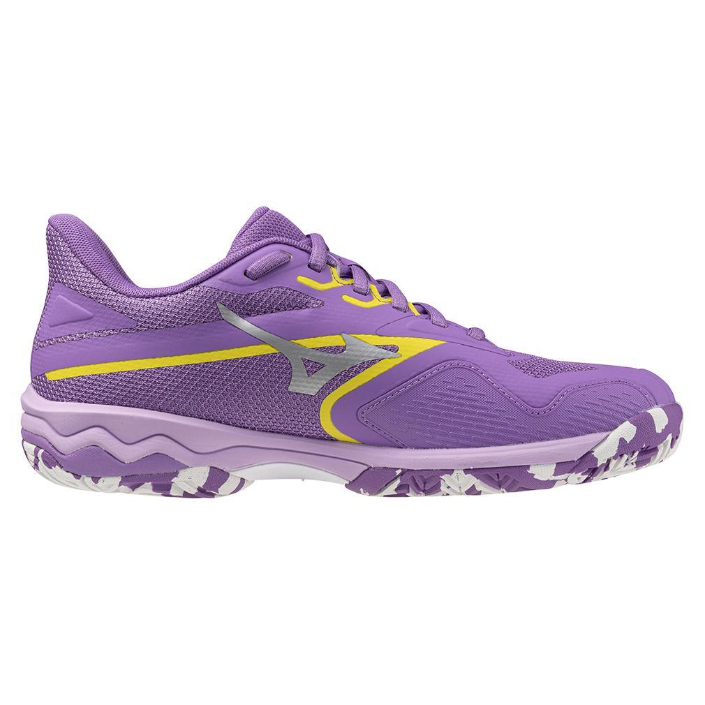 Womens Wave Exceed Light 2 AC Tennis Shoes Bellflower and White Footwear Mizuno