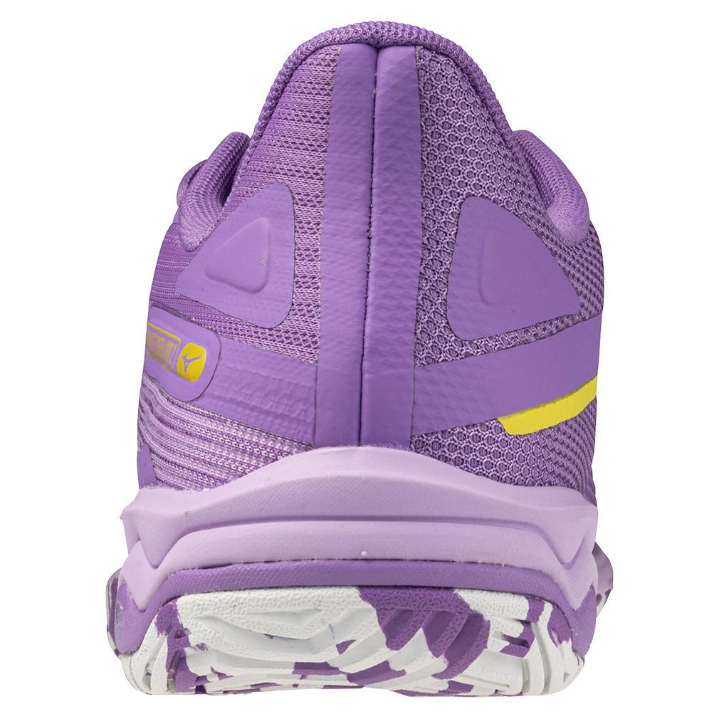 Womens Wave Exceed Light 2 AC Tennis Shoes Bellflower and White Footwear Mizuno