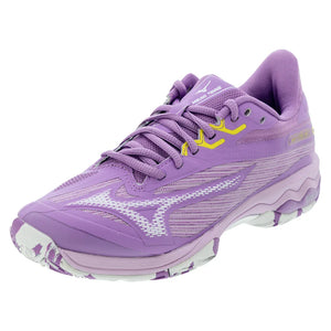 Womens Wave Exceed Light 2 AC Tennis Shoes Bellflower and White Footwear Mizuno