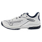 Men's Wave Exceed Tour 6 AC Tennis Shoes White and Dress Blue Footwear Mizuno