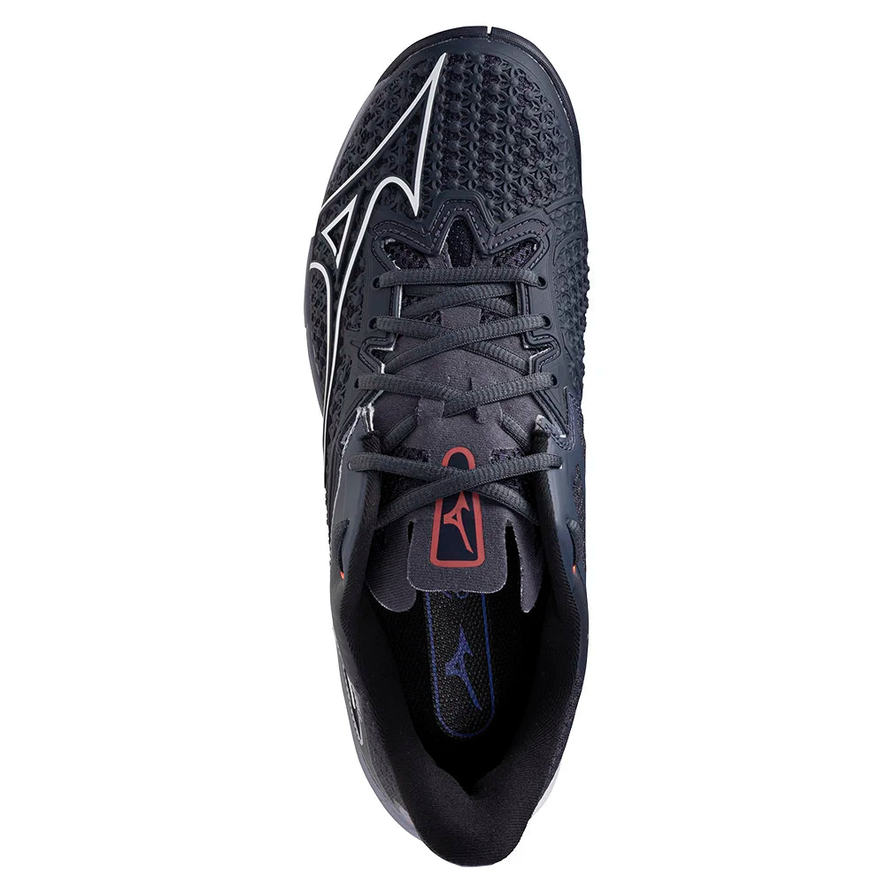 Men`s Wave Exceed Tour 6 AC Tennis Shoes Odyssey Grey and White Footwear Mizuno