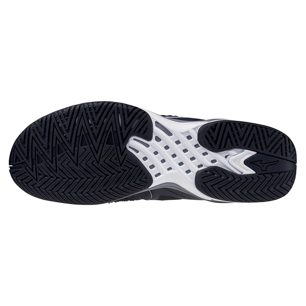 Men`s Wave Exceed Tour 6 AC Tennis Shoes Odyssey Grey and White Footwear Mizuno