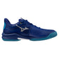 Men`s Wave Exceed Tour 6 Tennis Shoes Bellwether Blue and White Footwear Mizuno
