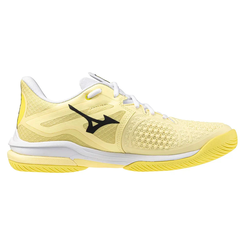Women`s Wave Exceed Tour 6 AC Tennis Shoes Pale Yellow and Black Sand Footwear Mizuno