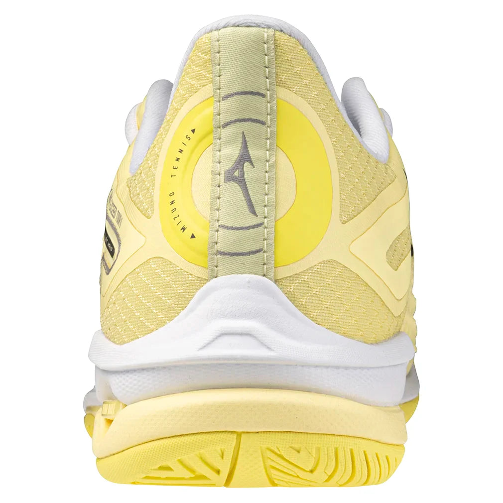 Women`s Wave Exceed Tour 6 AC Tennis Shoes Pale Yellow and Black Sand Footwear Mizuno