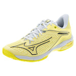 Women`s Wave Exceed Tour 6 AC Tennis Shoes Pale Yellow and Black Sand Footwear Mizuno