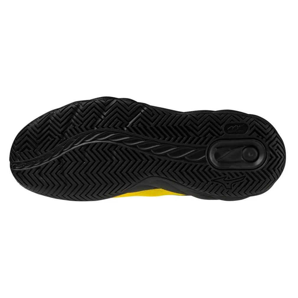 Men`s Wave Enforce Court AC Tennis Shoes Vibrant Yellow and Black Footwear Mizuno