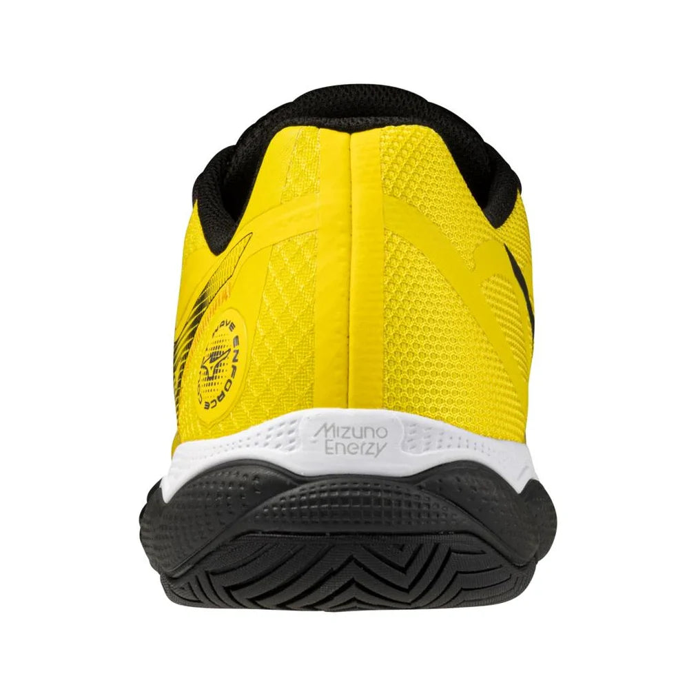 Men`s Wave Enforce Court AC Tennis Shoes Vibrant Yellow and Black Footwear Mizuno