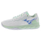 Women`s Wave Enforce Court Tennis Shoes White and Frontier Blue Footwear Mizuno