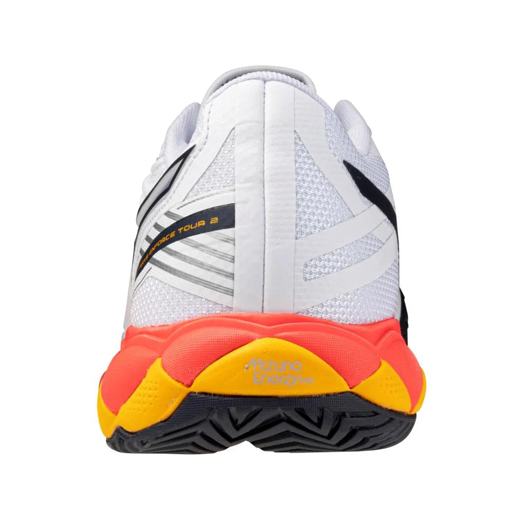 Men`s Wave Enforce Tour 2 AC Tennis Shoes White and Baritone Blue Footwear Mizuno