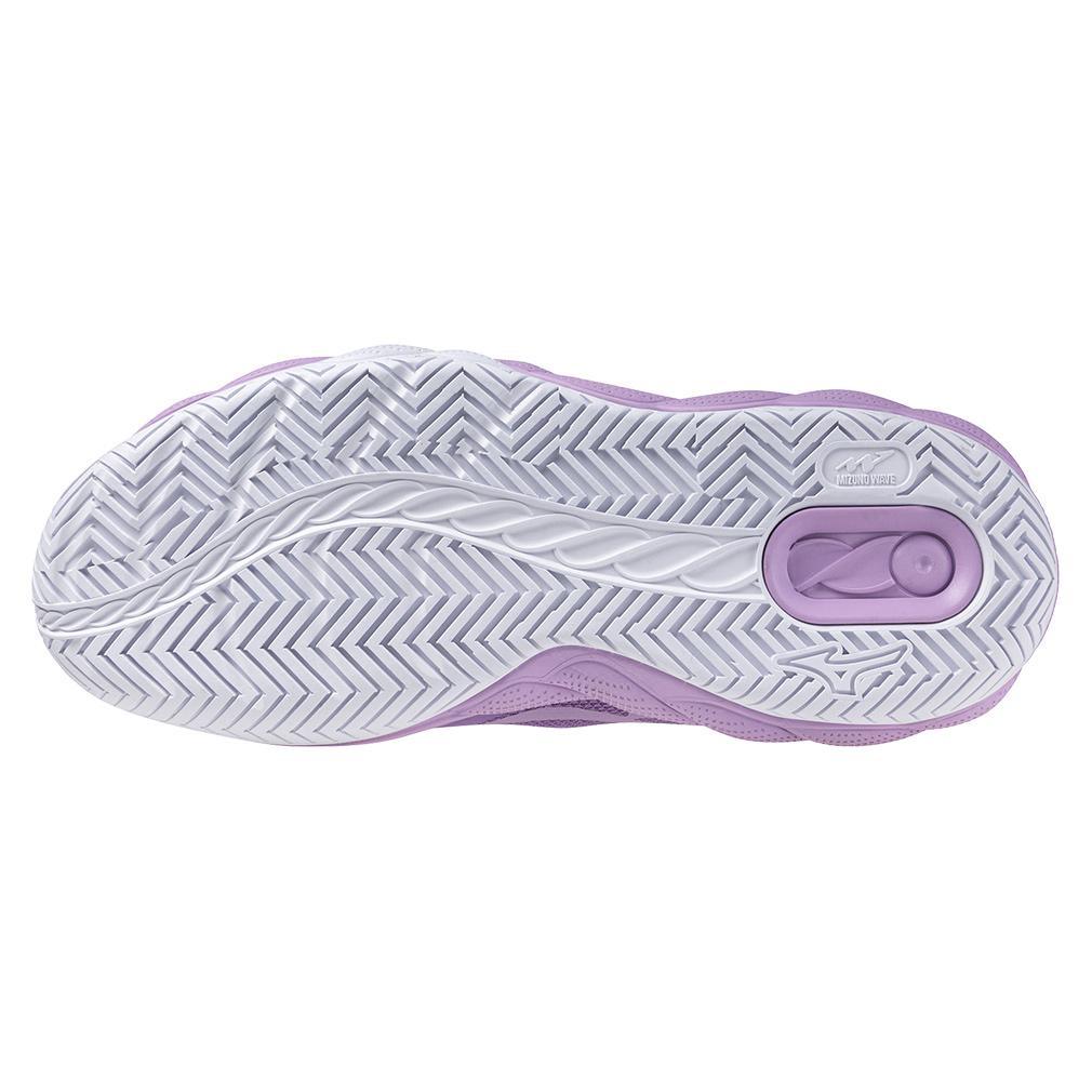 Womens Wave Enforce Court AC Tennis Shoes Bellflower and White Footwear Mizuno