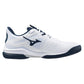 Mens Wave Exceed Tour 6 Clay Tennis Shoes White and Dress Blues Footwear Mizuno
