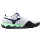Men`s Wave Enforce Tour 2 Tennis Shoes White and Neo Mint Footwear Mizuno