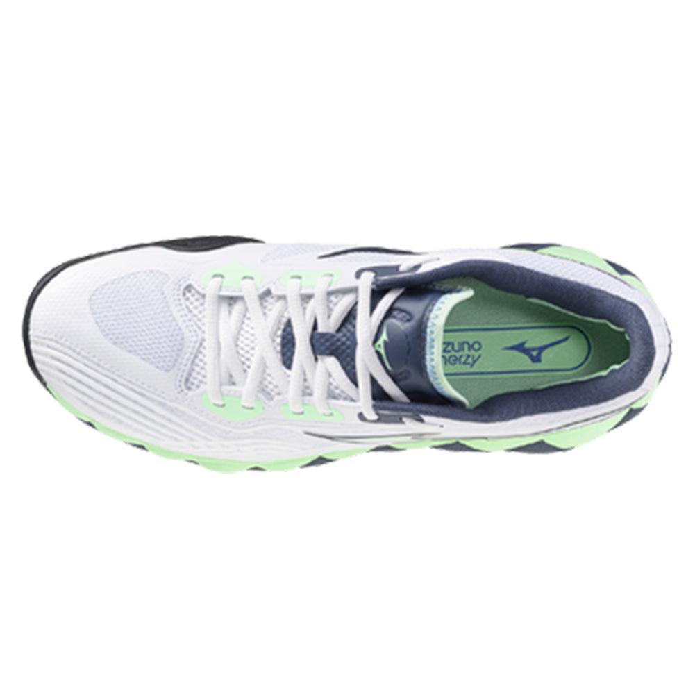 Men`s Wave Enforce Tour 2 Tennis Shoes White and Neo Mint Footwear Mizuno