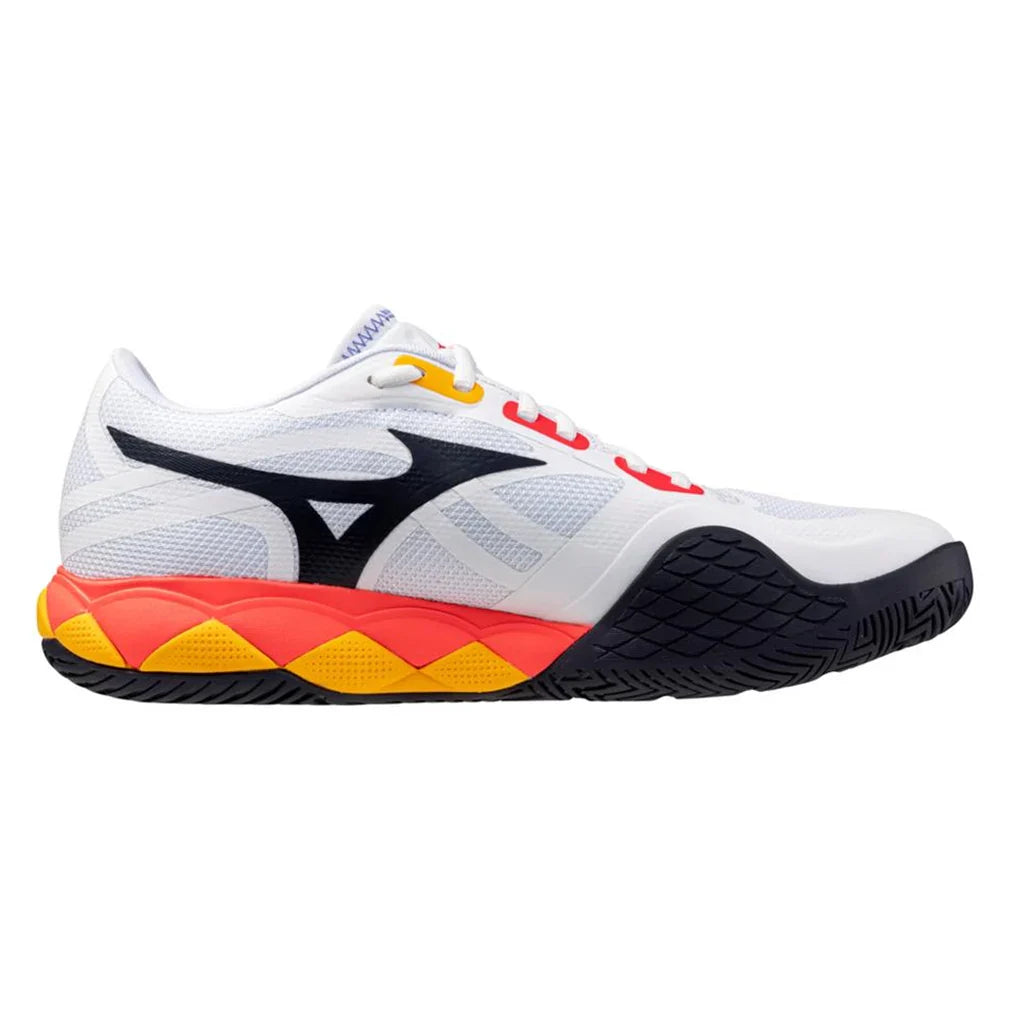 Men`s Wave Enforce Tour 2 AC Tennis Shoes White and Baritone Blue Footwear Mizuno