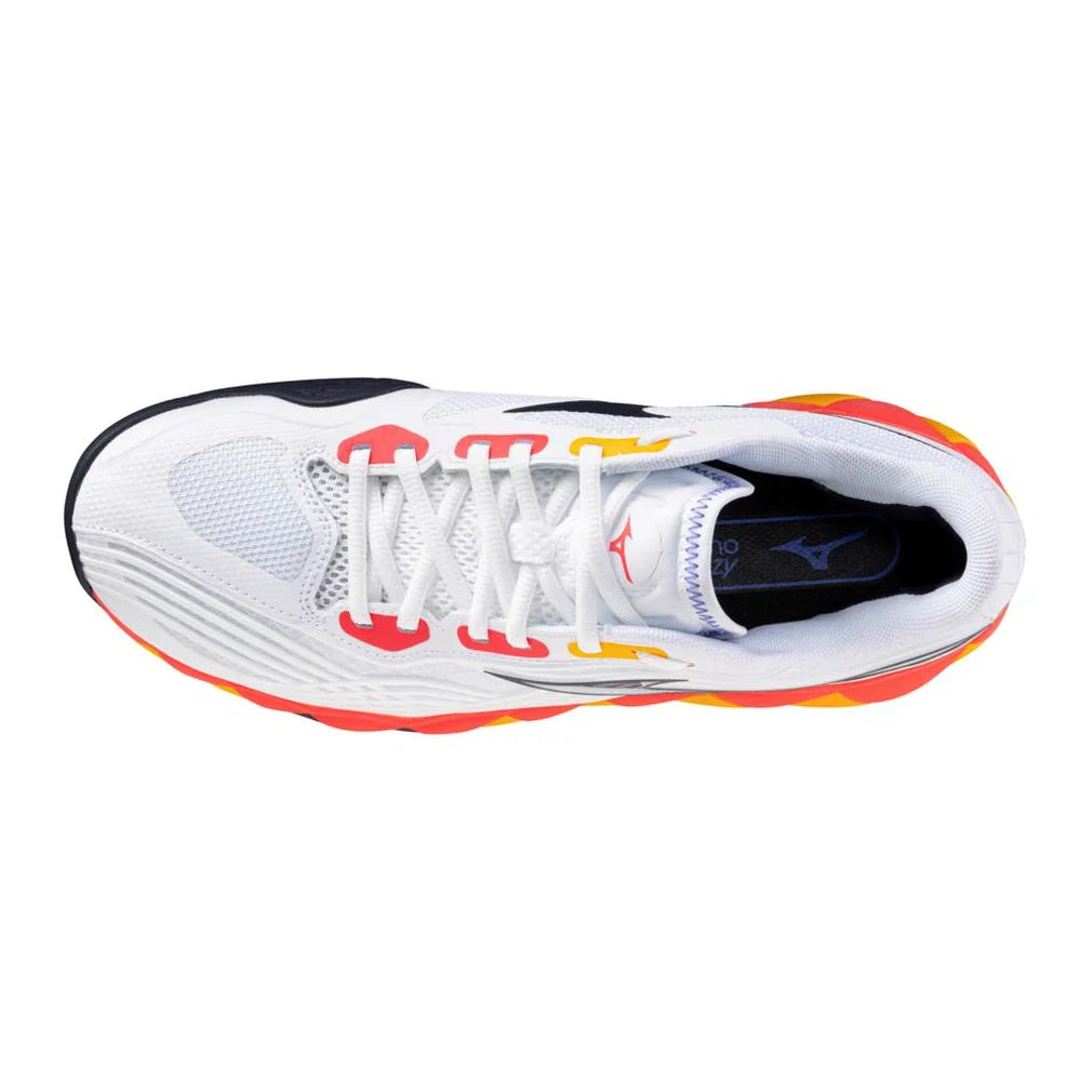 Men`s Wave Enforce Tour 2 AC Tennis Shoes White and Baritone Blue Footwear Mizuno