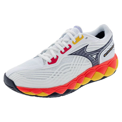 Men`s Wave Enforce Tour 2 AC Tennis Shoes White and Baritone Blue Footwear Mizuno