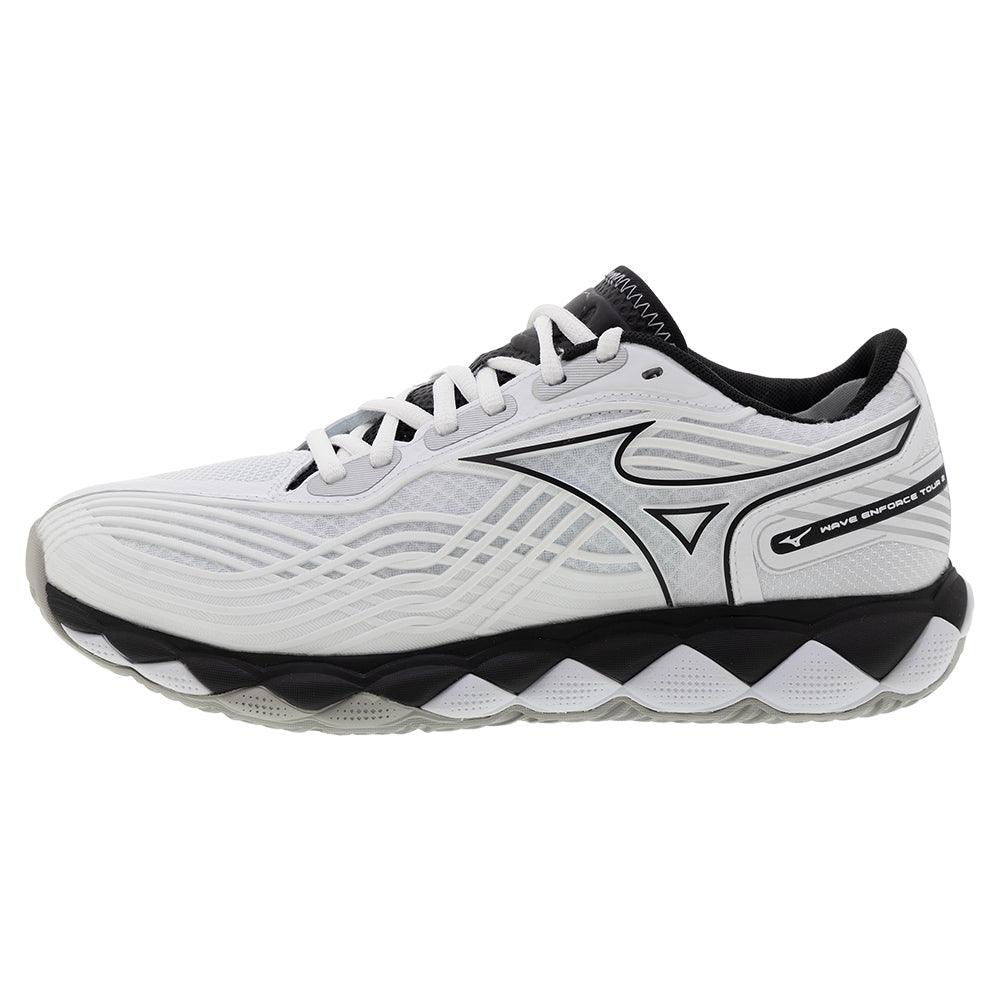 Men`s Wave Enforce Tour 2 Tennis Shoes White and Black Footwear Mizuno