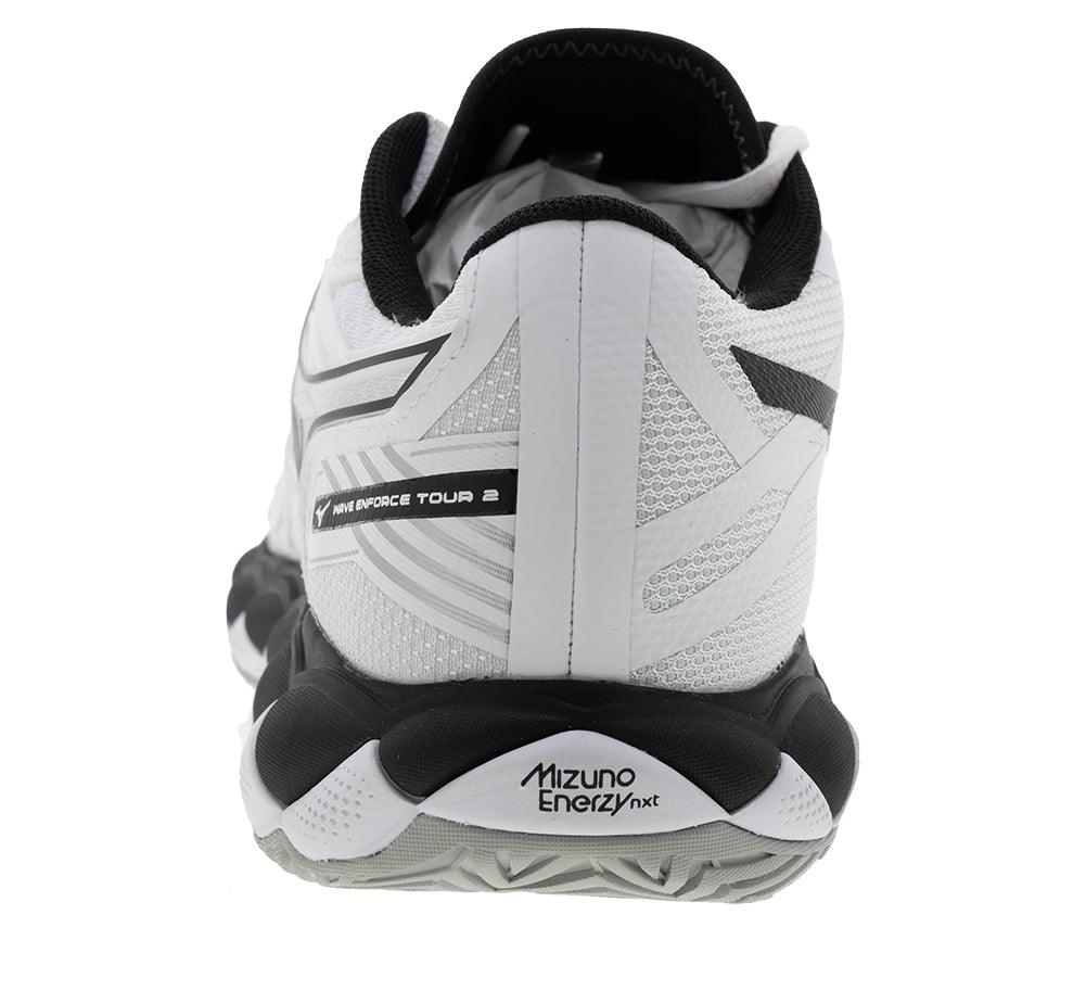 Men`s Wave Enforce Tour 2 Tennis Shoes White and Black Footwear Mizuno