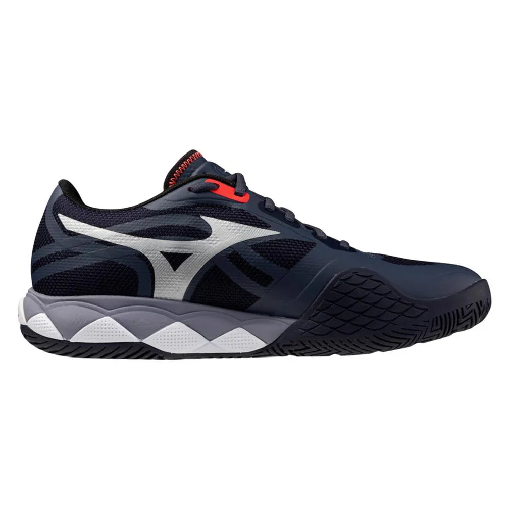 Men`s Wave Enforce Tour 2 AC Tennis Shoes Odyssey Grey and White Footwear Mizuno