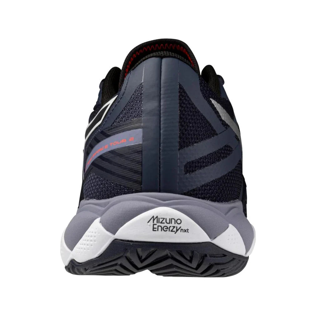 Men`s Wave Enforce Tour 2 AC Tennis Shoes Odyssey Grey and White Footwear Mizuno