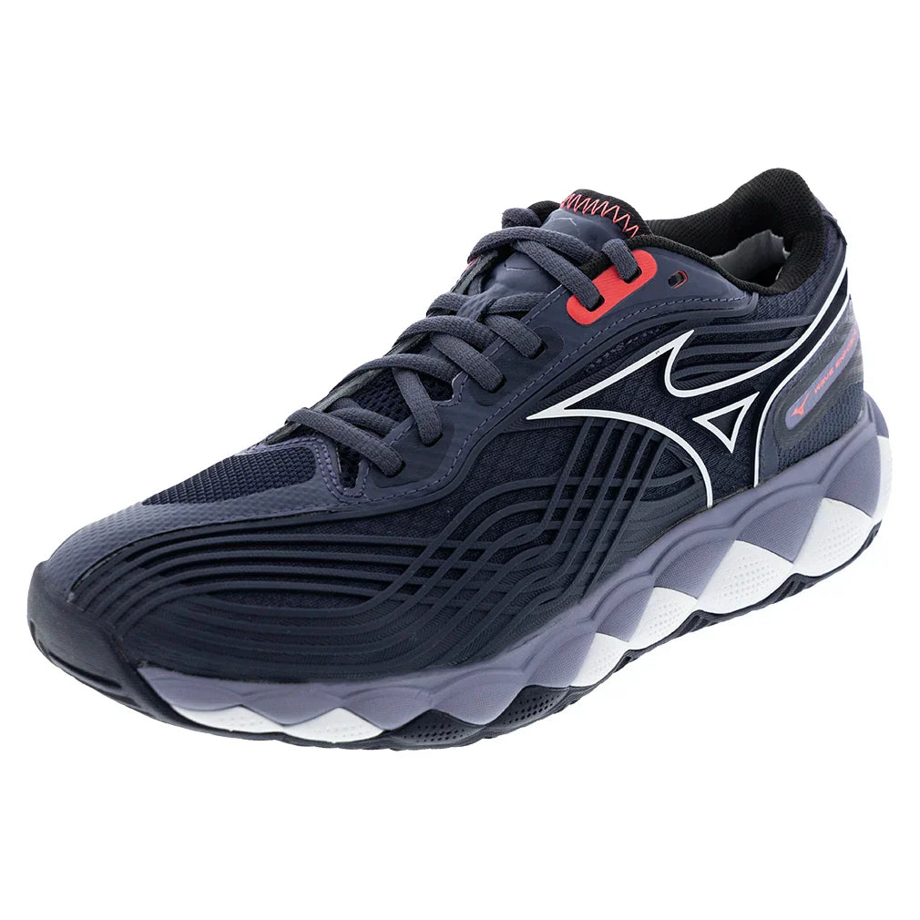 Men`s Wave Enforce Tour 2 AC Tennis Shoes Odyssey Grey and White Footwear Mizuno