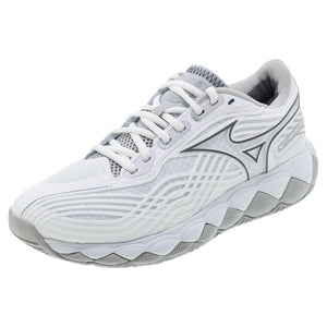 Women`s Wave Enforce Tour 2 Tennis Shoes White and Silver Footwear Mizuno