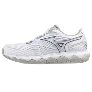Women`s Wave Enforce Tour 2 Tennis Shoes White and Silver Footwear Mizuno