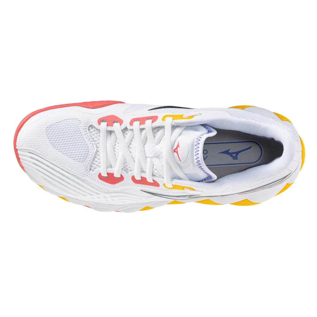 Women`s Wave Enforce Tour 2 AC Tennis Shoes White and Icelandic Blue Footwear Mizuno