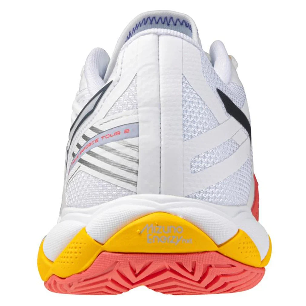 Women`s Wave Enforce Tour 2 AC Tennis Shoes White and Icelandic Blue Footwear Mizuno