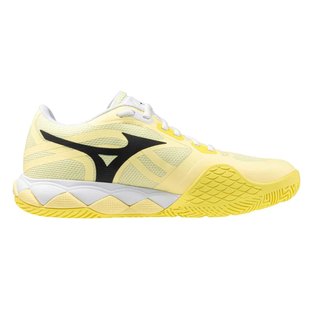 Women`s Wave Enforce Tour 2 AC Tennis Shoes Pale Yellow and Black Sand Footwear Mizuno