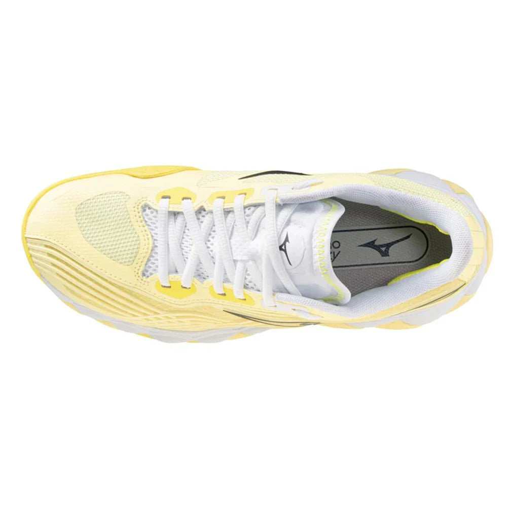 Women`s Wave Enforce Tour 2 AC Tennis Shoes Pale Yellow and Black Sand Footwear Mizuno