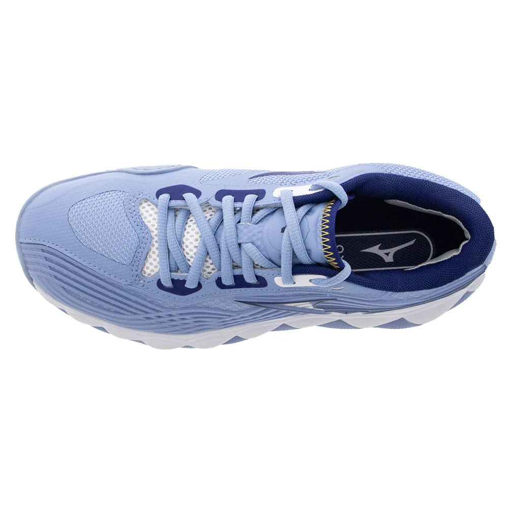 Women`s Wave Enforce Tour 2 Tennis Shoes Bel Air Blue and White Footwear Mizuno
