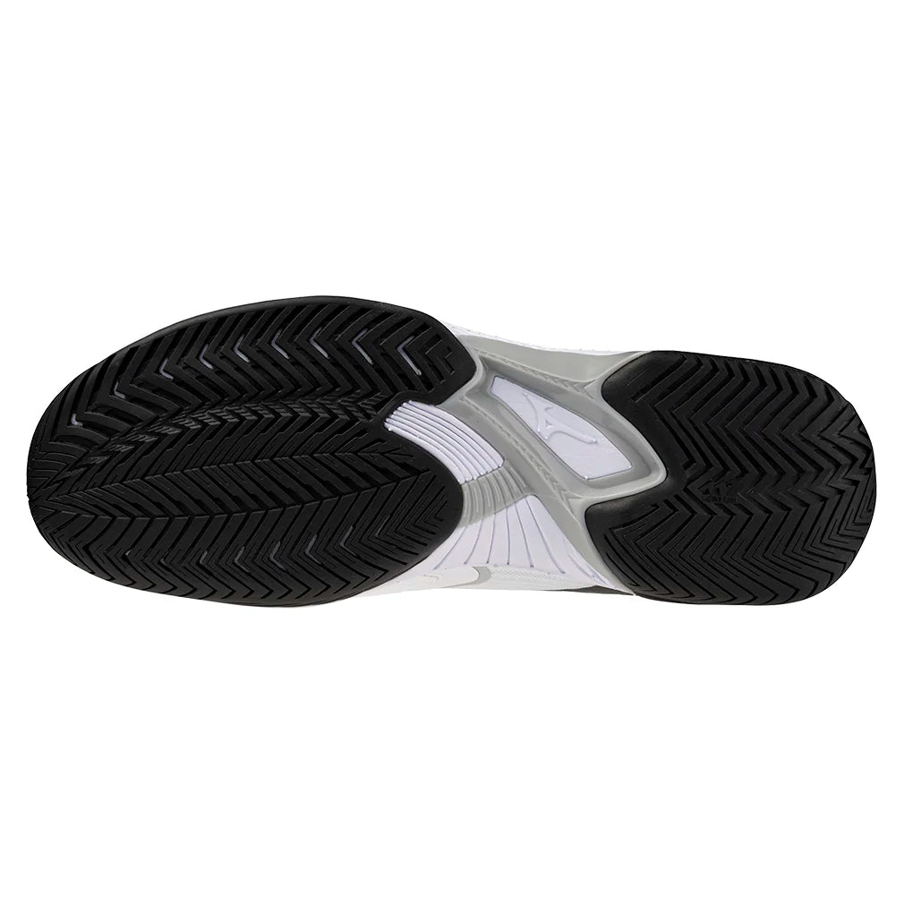 Men`s Wave Exceed Court AC Tennis Shoes White and Black Footwear Mizuno